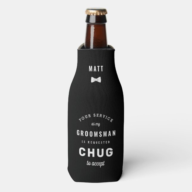 Enfriador De Botellas Chug aceptará la propuesta de Groomsman (Frente de la botella)