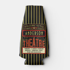 Enfriador De Botellas Cine Marquee | Nombre de familia del Personalizado