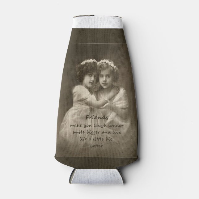 Enfriador De Botellas Cita de amistad Inspiradora de amigos de época (Anverso)