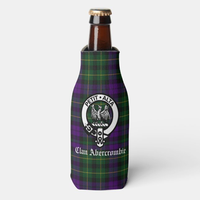 Enfriador De Botellas Clan Abercrombie Tartán y Escudo (Frente de la botella)