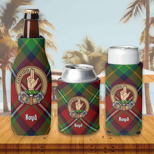 Enfriador De Botellas Clan Boyd Escudo sobre Tartán (Subido por el creador)