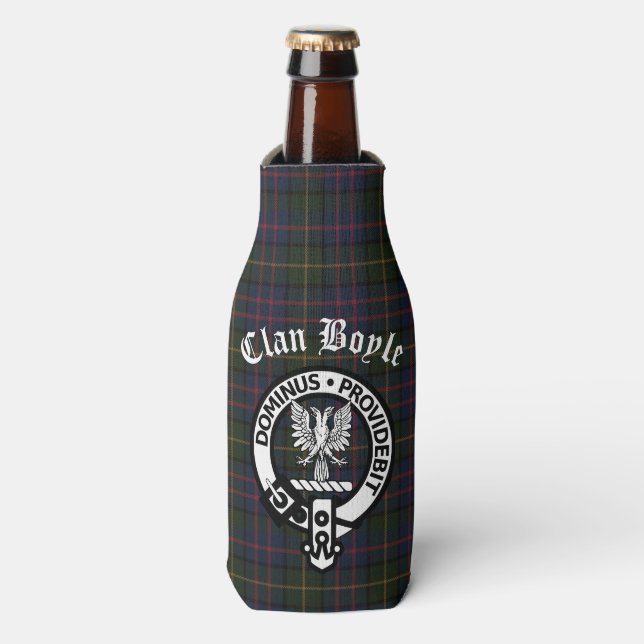Enfriador De Botellas Clan Boyle Escudo y Tartán (Frente de la botella)