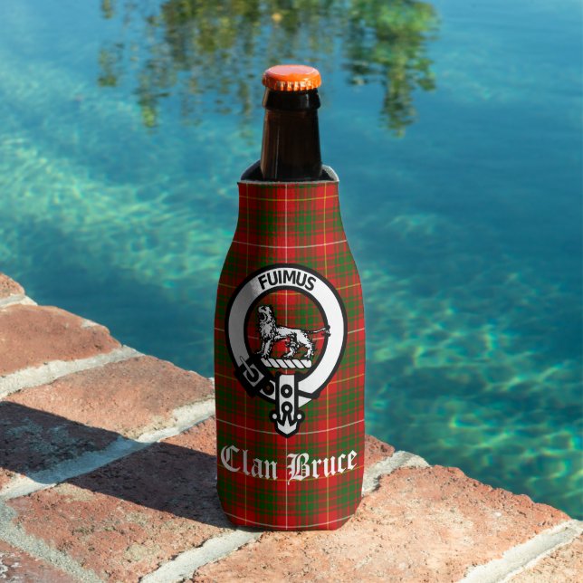 Enfriador De Botellas Clan Bruce Escudo Badge & Tartan (Piscina in situ)