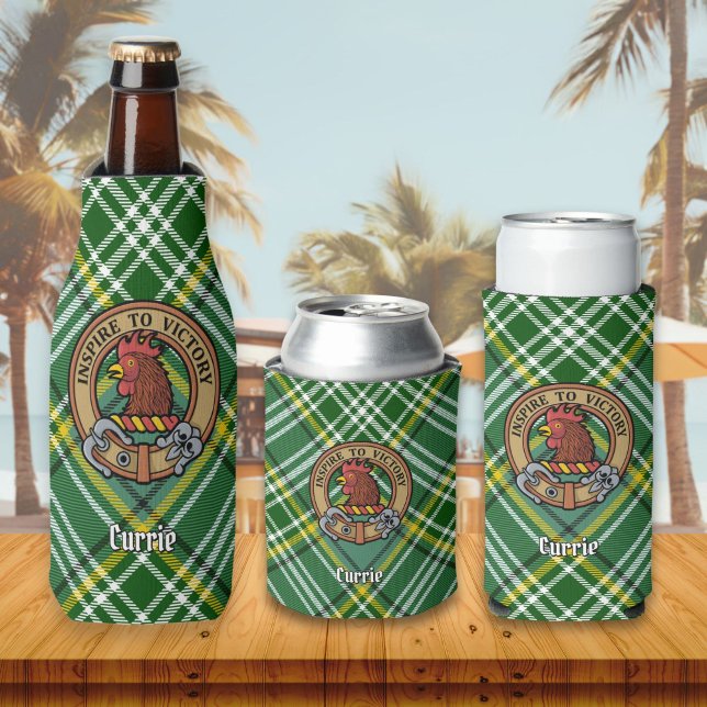 Enfriador De Botellas Clan Currie Rooster Escudo sobre Tartán (Subido por el creador)