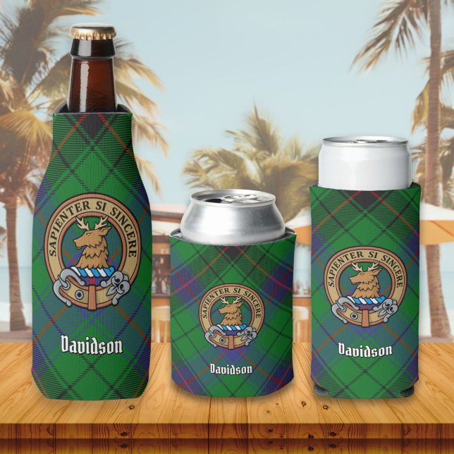 Enfriador De Botellas Clan Davidson Escudo sobre Tartán (Subido por el creador)