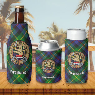 Enfriador De Botellas Clan Farquharson Escudo sobre el frasco de Tartán
