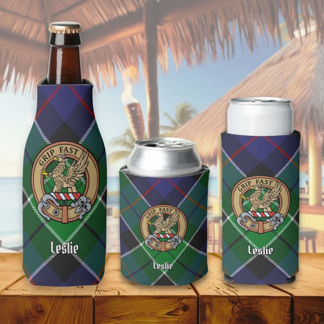 Enfriador De Botellas Clan Leslie Escudo sobre la caza de tartán (Subido por el creador)