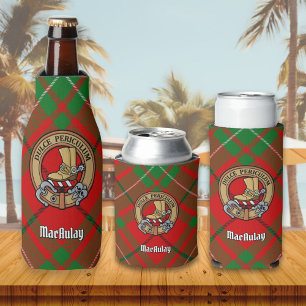 Enfriador De Botellas Clan MacAulay Escudo sobre el frasco de Tartán