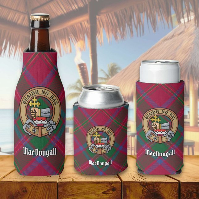 Enfriador De Botellas Clan MacDougall Escudo sobre Tartán (Subido por el creador)