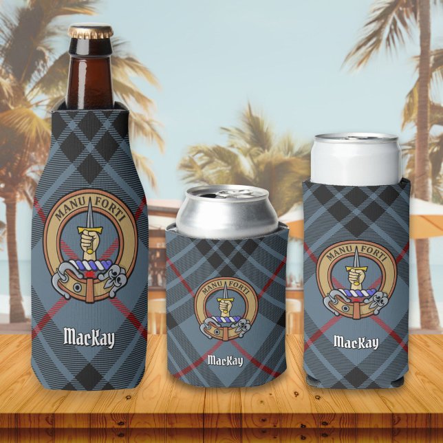 Enfriador De Botellas Clan MacKay Escudo sobre Blue Tartán (Subido por el creador)