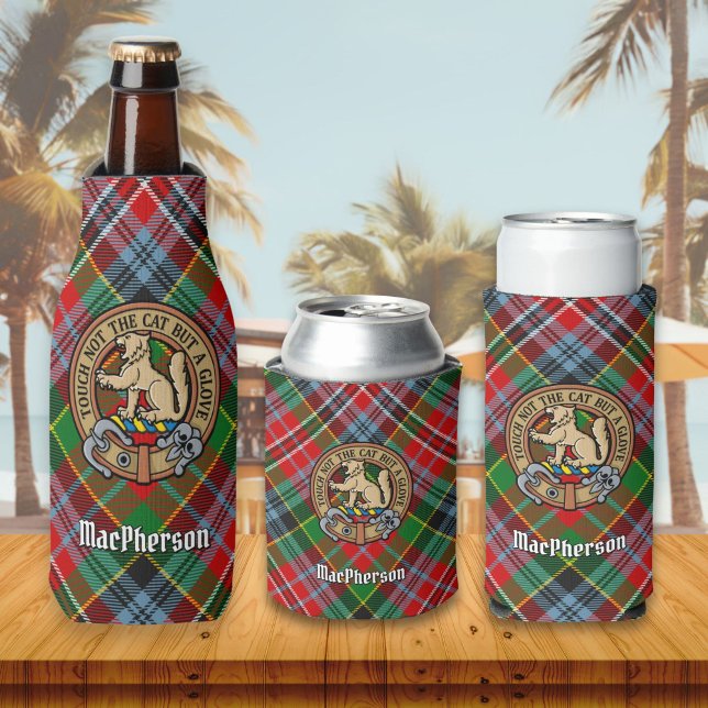 Enfriador De Botellas Clan MacPherson Escudo sobre el frasco de Tartán (Subido por el creador)