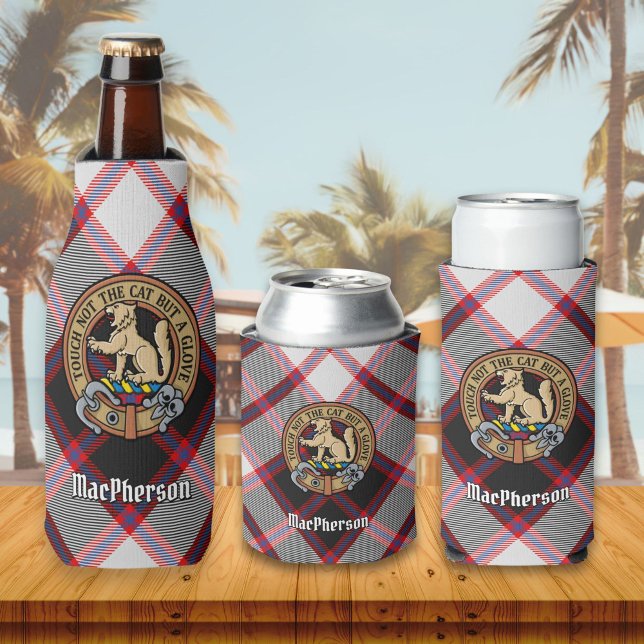 Enfriador De Botellas Clan MacPherson Escudo sobre la caza de tartán (Subido por el creador)