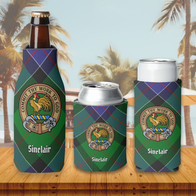 Enfriador De Botellas Clan Sinclair Escudo sobre la caza de tartán (Subido por el creador)