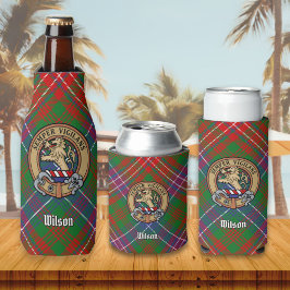 Enfriador De Botellas Clan Wilson Escudo sobre Tartán Moderno