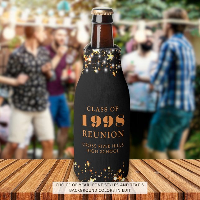 Enfriador De Botellas Clase Reunión Naranja Negra Estrellas Personalizad (Subido por el creador)
