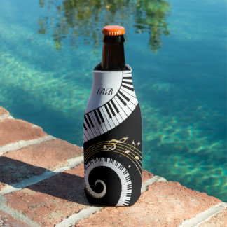 Enfriador De Botellas Claves de piano monograma y notas musicales