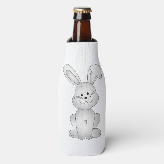 Enfriador De Botellas Clíparte de conejo blanco (Frente de la botella)