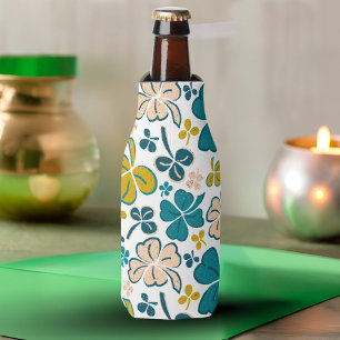 Enfriador De Botellas Clover Shamrock Green Pattern St.