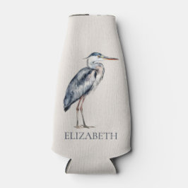 Enfriador De Botellas Coastal Blue Heron Bird Personalized