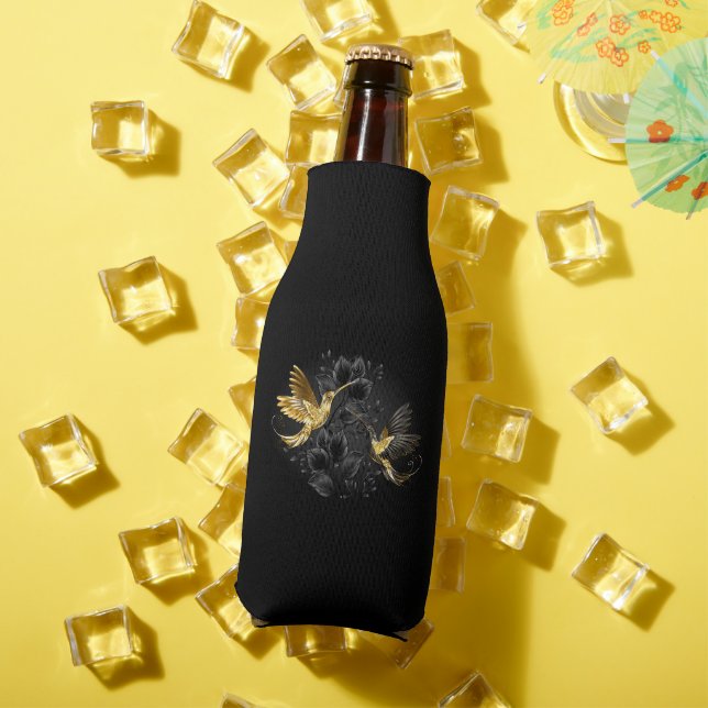 Enfriador De Botellas Colibrí negro y dorado (Verano in situ)