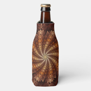 Enfriador De Botellas Colores Cálidos, Patrón de Arte Fractal Moderno Al