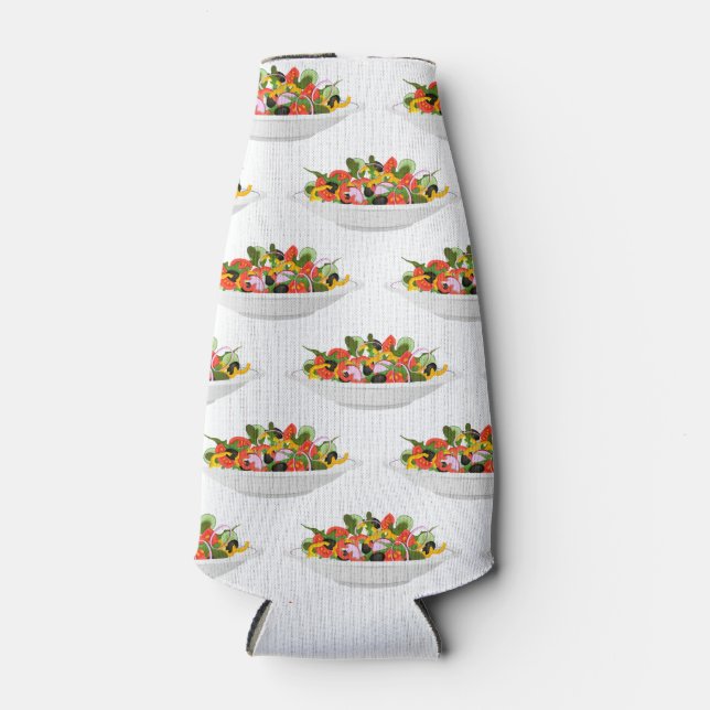 Enfriador De Botellas Coma más plantas con letras de motivación de ensal (Anverso)