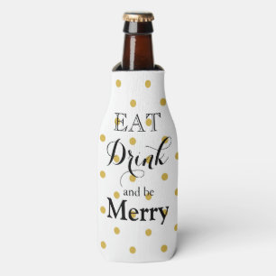 Enfriador De Botellas Comer Bebida y ser merry - diseño de puntos polka