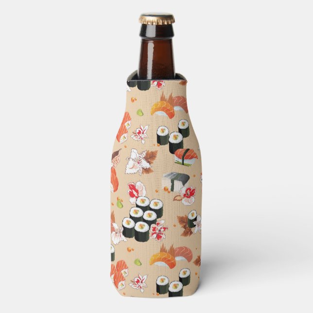 Enfriador De Botellas Comida japonesa: Patrón de sushi 3 (Frente de la botella)