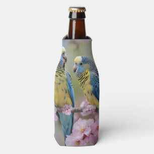 Enfriador De Botellas "Compañeros vibrantes: Budgies azules y amarillos"