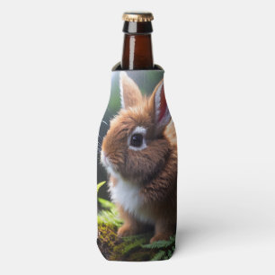Enfriador De Botellas Conejo De Enano Marrón Y Blanco, Frasco