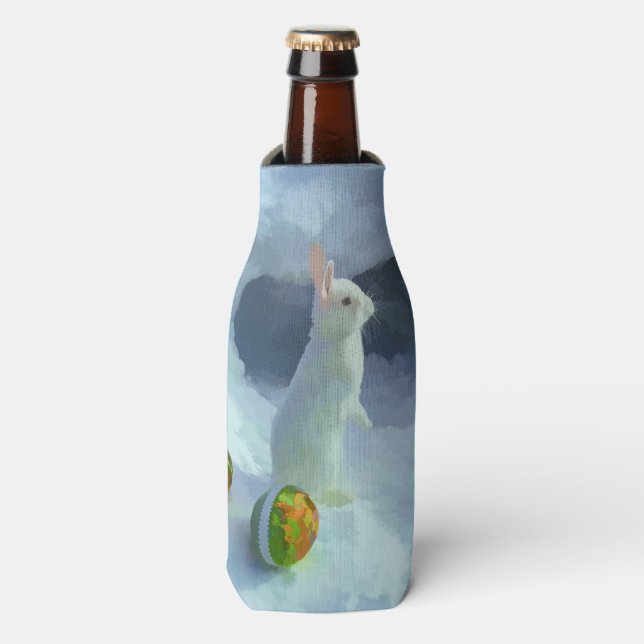 Enfriador De Botellas Conejo de Pascua en la nieve (Frente de la botella)