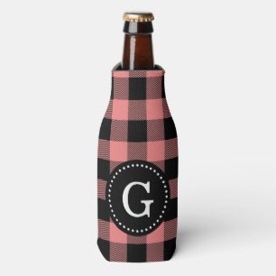 Enfriador De Botellas Coral Claro Monograma 1I de Cuadro de Búfalo Negro