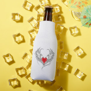 Enfriador De Botellas Corazón de Ángel Rojo con alas