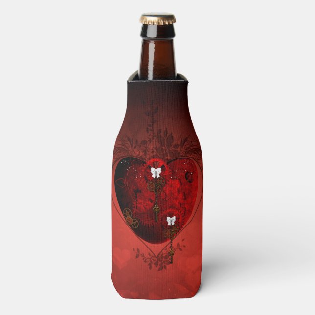 Enfriador De Botellas Corazón Steampunk (Frente de la botella)