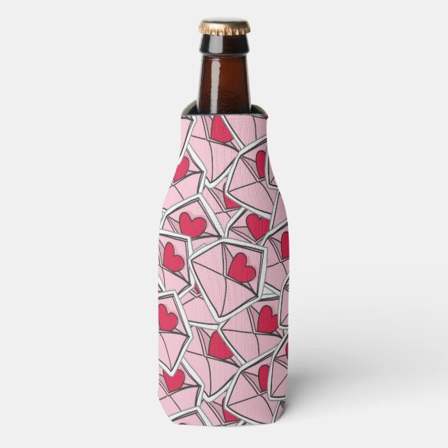 Enfriador De Botellas Corazones de San Valentín en sobres (Frente de la botella)