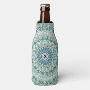 Enfriador De Botellas Costa gris azul verde Mandala Kaleidoscope