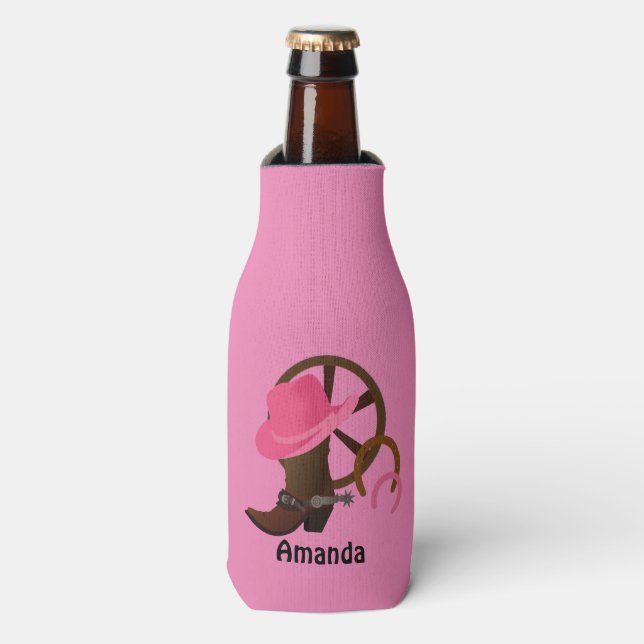 Enfriador De Botellas Cowgirl personalizada (Frente de la botella)