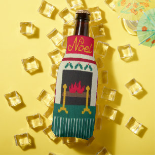 Enfriador De Botellas Crochet de la franja de la franja de la luna de or