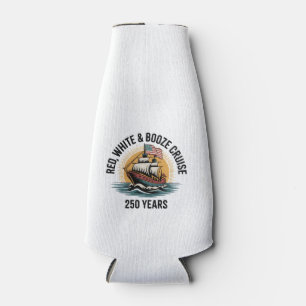 Enfriador De Botellas Cruzado de Rojo Blanco y Licor 250 años 4 de Julio