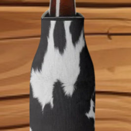 Enfriador De Botellas cuero de vaca negro blanco