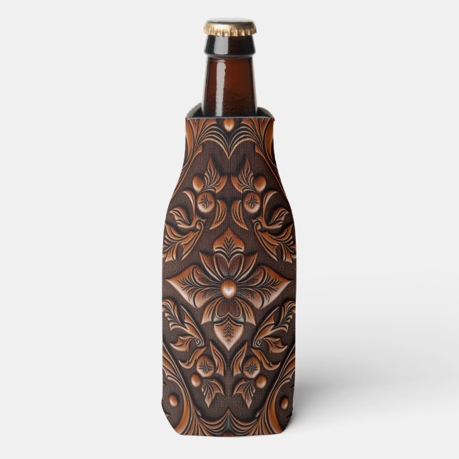 Enfriador De Botellas Cuero Fundido Faux (Frente de la botella)