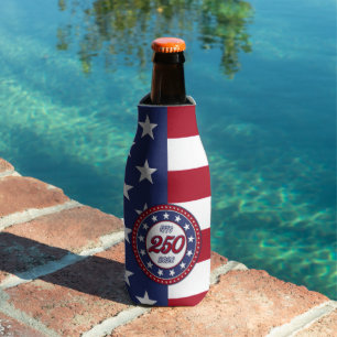 Enfriador De Botellas Cumpleaños 250 de América con bandera de EE. UU.