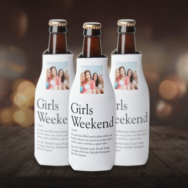 Enfriador De Botellas Definición de fin de semana de chicas personalizad (Personalized Girls Weekend Definition Photo Bottle Cooler)