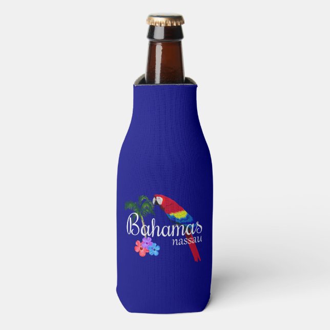 Enfriador De Botellas Destino tropical de Nassau Bahamas (Frente de la botella)