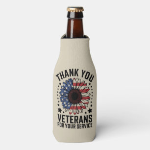 Enfriador De Botellas Día de los Veteranos Militares del Girasol Gracias