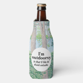 Enfriador De Botellas Dibujo a lápiz de colores del lago y bosque I'm Ou