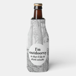 Enfriador De Botellas Dibujo a lápiz grafito de lago y bosques I'm Outdo