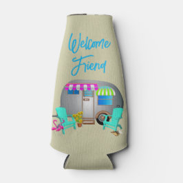 Enfriador De Botellas Diciendo Amor Camping Remolque de Viaje de Plata