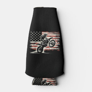 Enfriador De Botellas Dirt Bike Bandera Americana Motocross Biker Vintag