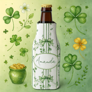 Enfriador De Botellas Diseño botánico inspirado en el trébol irlandés